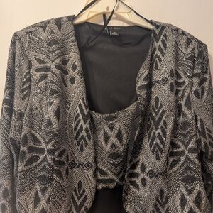 Le Bos Formal Floor Length Dress, Sleeveless With Sequin Jacket